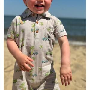 Me & Henry Baby Campervan Molokai Printed Romper Size 12-18 M